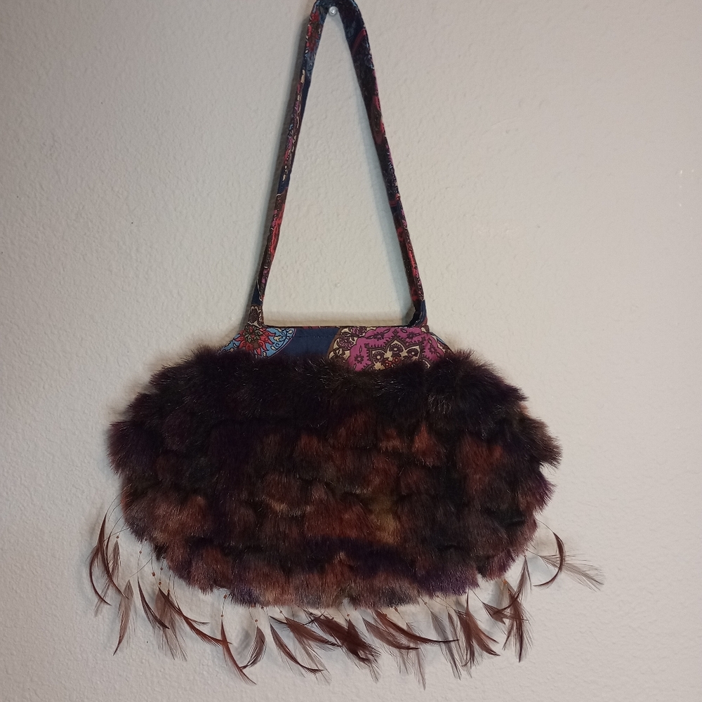 GOLDYFISH by JJ Reichert Faux Fur Shoulder Bag Multicolor Fairy Wimsigoth